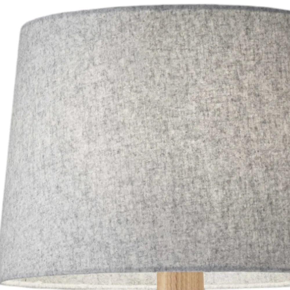 Natural Solid Wood Tripod Table Lamp