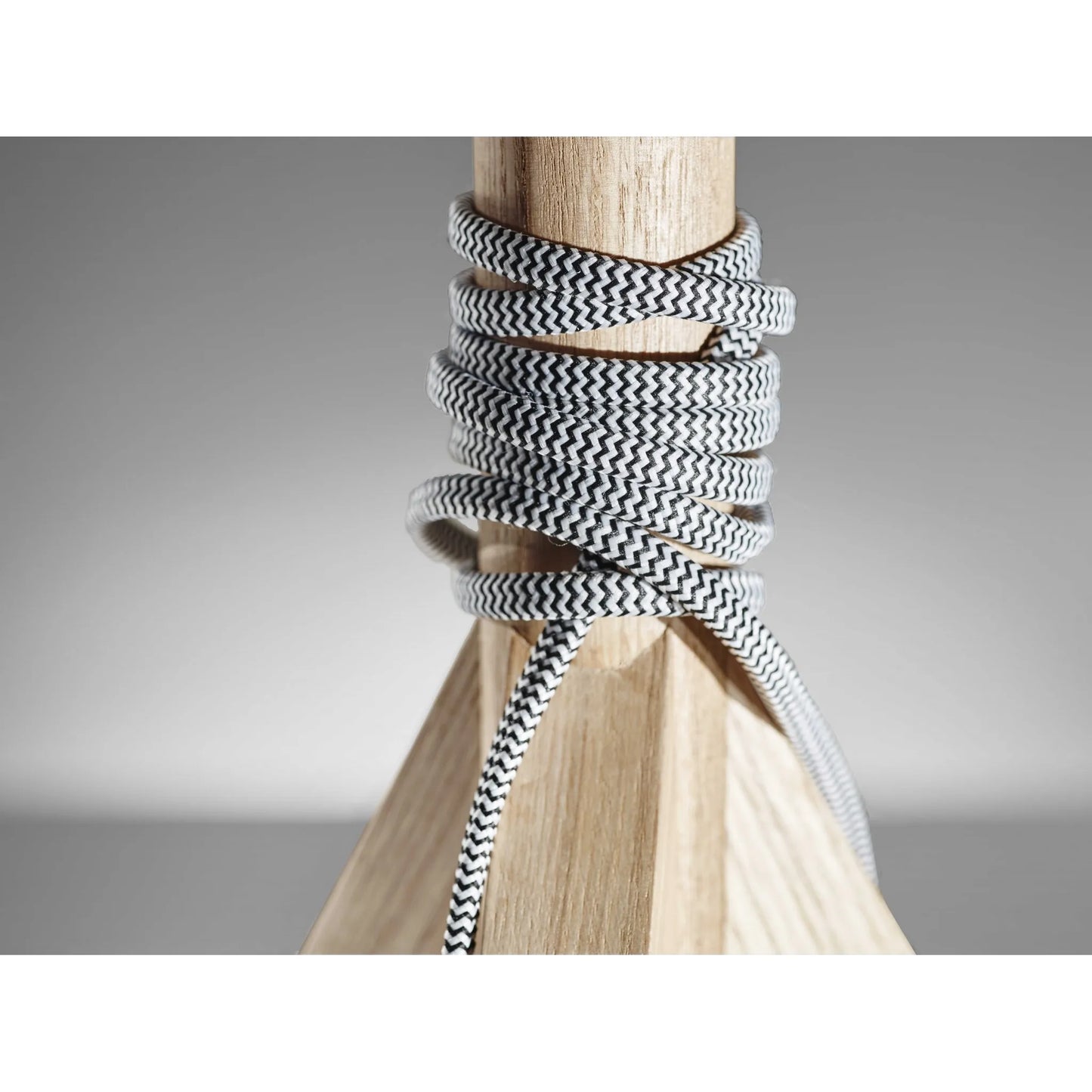 Natural Solid Wood Tripod Table Lamp