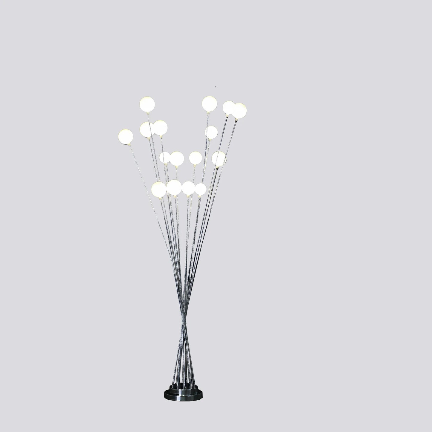 62" Modern Silver 16 LED Floor Lamp