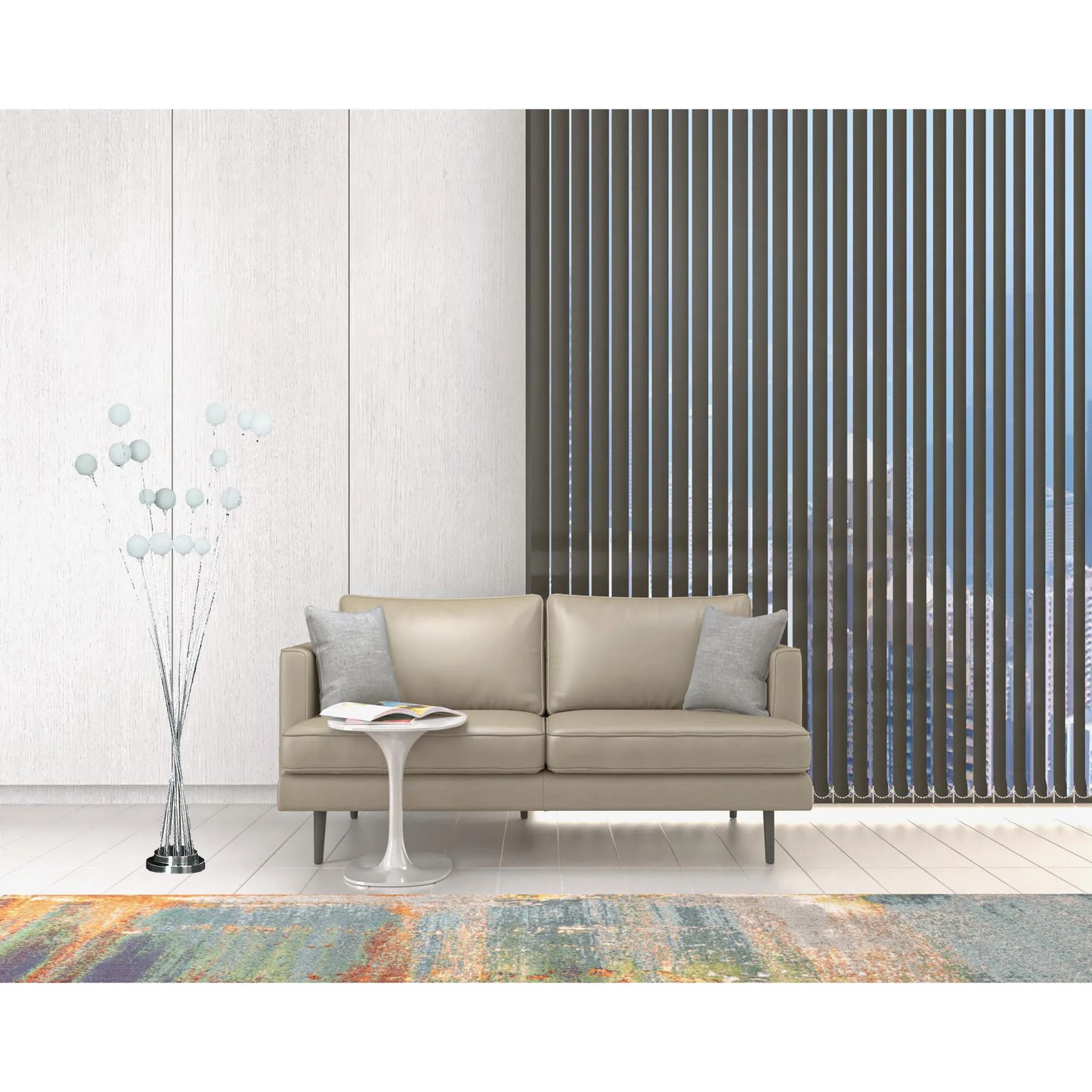 62" Modern Silver 16 LED Floor Lamp