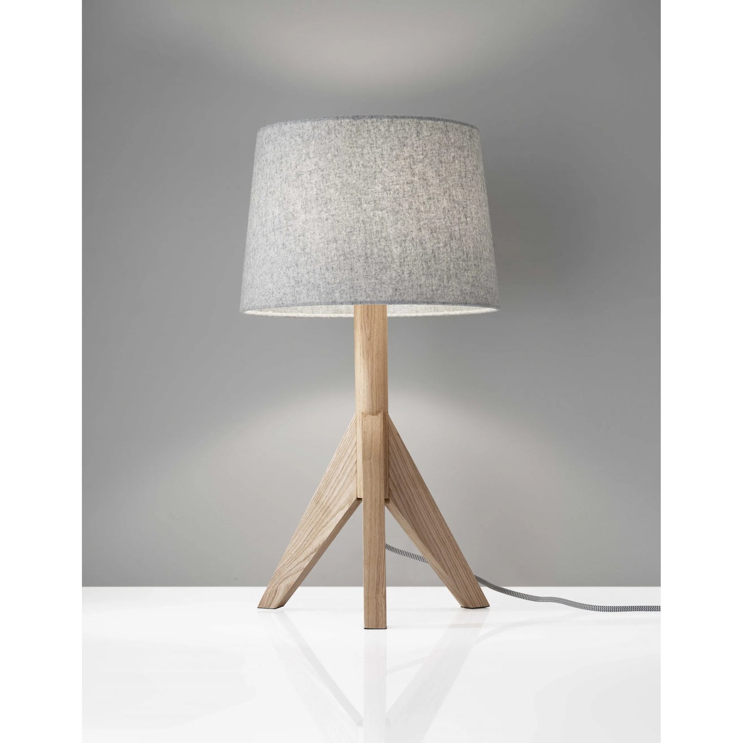 Natural Solid Wood Tripod Table Lamp