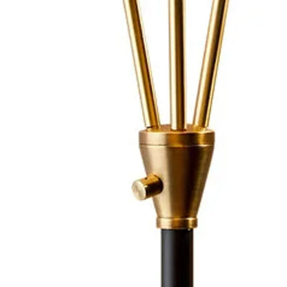 Black and Gold Metal Three Light Novelty Floor Lamp