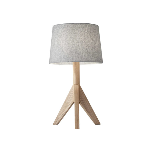 Natural Solid Wood Tripod Table Lamp