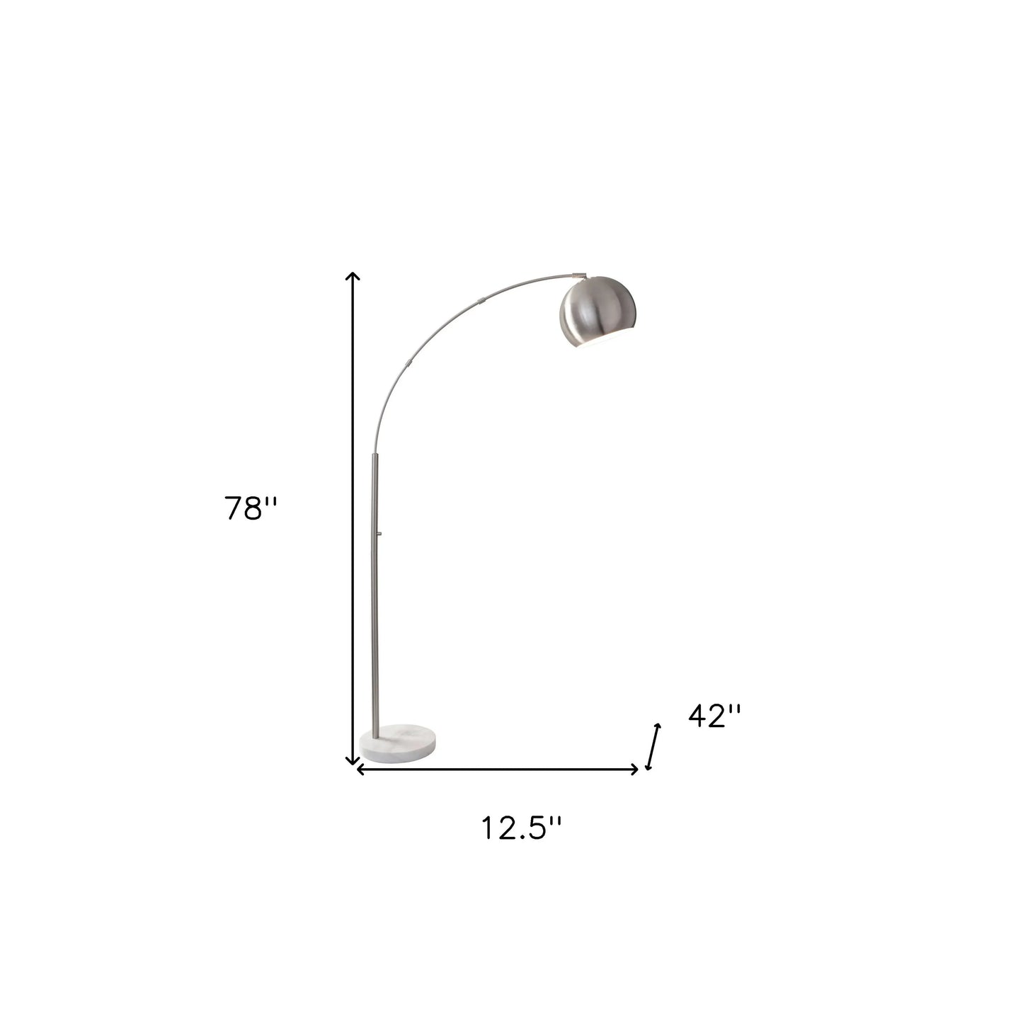 Contemporary Brass Metal Arc Floor Lamp